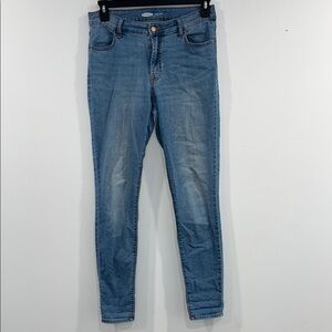 Old Navy Super Skinny Mid Rise Blue Denim Jeans Size 8 Tall